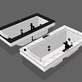 Modern Rectangular Bathtub Designs With Black And Marble Frames And Faucet Details 3d model