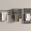 Black Wall Mounted Bathroom Accessories With Towel Racks Digital Display And Towels