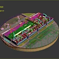 Water Vessel Construction Shipyard With Large Building Platform And Structural Components 3d model