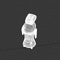 Modern White Robot With Black Head Display Screen And Arm