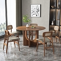 Modern Dining Table and Chair Combination 3d model