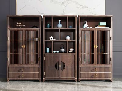 New Chinese Bookcase Classical Solid Wood Redwood Furniture Decorative Cabinet Duobao Pavilion Antique Rack model