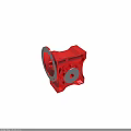 Industrial Red Mechanical Equipment Reducer Housing With Flange And Bolt Holes