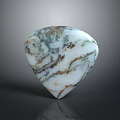 Natural Wood Stone Plectrum Shape with White Brown Green Natural Veins