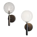 Modern Decorative Wall Lamps With Glass Globe And White Spherical Shades