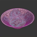 Turquoise and Silver Carved Bowl With Intricate Patterns and Artistic Designs