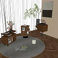 Retro Side Table Antique Side Table Retro Bucket Cabinet Combination Antique Bucket Cabinet Combination Solid Wood Side Table 3d model