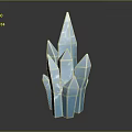 Blue Crystal Cluster With Multiple Pointed Spires On Dark Background And Shiny Reflection 3d model