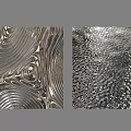 Metallic Textured Wall Panels Showcasing Wave Pattern And Granular Texture Design