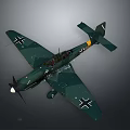 Vintage Military Aircraft Model With Green Camouflage And Black Cross Insignia