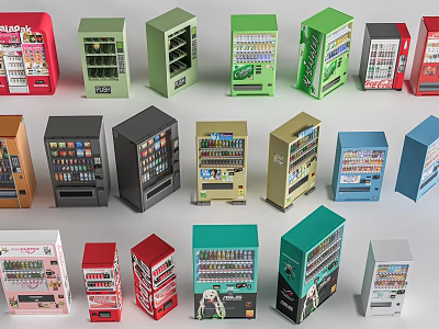 Modern self-service vending machine self-service vending machine self-service freezer self-service beverage machine 3d model