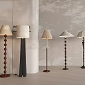 New Chinese Cream Floor Lamp American Pleated Floor Lamp Middle Atmosphere Floor Lamp French Retro Floor Lamp 3d model