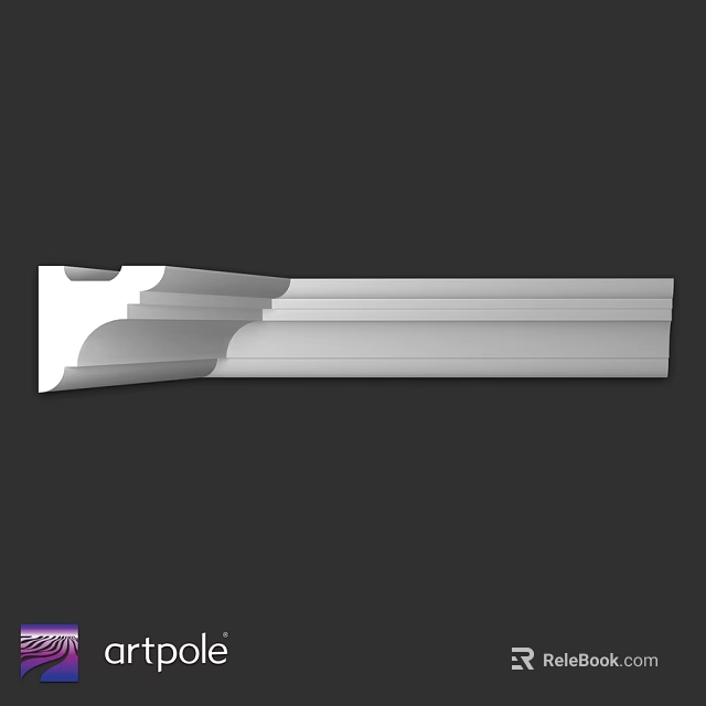 White Layered Architectural Decorative Component With Curved And Straight Structural Details 3d model 