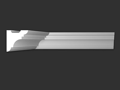 White Layered Architectural Decorative Component With Curved And Straight Structural Details 3d model