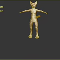 Game Film Character Orange Striped Cat Anthropomorphic 3D Model Standing With Open Arms