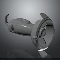 3D Rendered Gray Mechanical Weapon With Propeller Fan And Structural Components