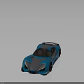Blue And Silver Sports Car With Sleek Aerodynamic Body And Rear Spoiler