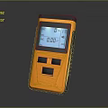 Handheld Digital Device With Orange Black Design LCD Screen And Control Buttons