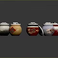 Colorful Ceramic Decorative Jars For Aquarium Fish Tank With White Lids And Patterns