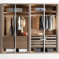 Modern Wardrobe Design With Hanging Clothes Drawers And Shoe Storage Compartments
