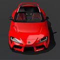 Red Sports Car Featuring Black Roof Sleek Design And Sporty Exterior Details
