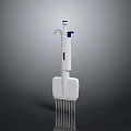 White Hardware Tool With Blue Components And Metal Comb Teeth Design 3d model