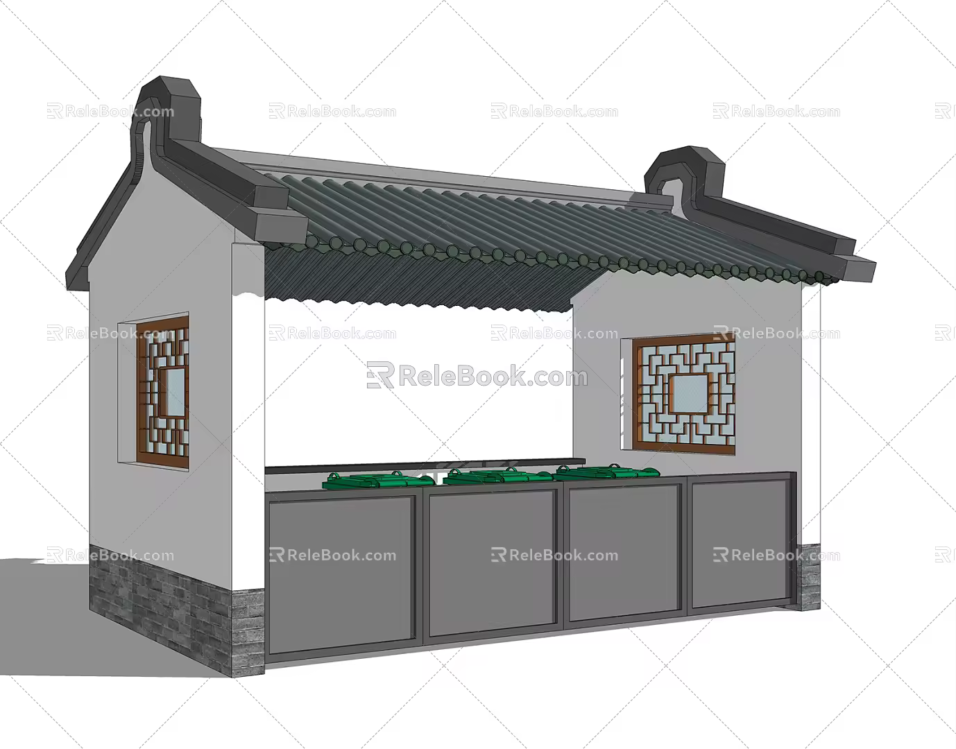 New Chinese Pavilion Garbage Collection Point 3d model