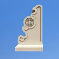 Decorative Stone Architectural Component With Scroll Patterns And Central Ornament 3d model