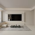 Elegant Modern Living Dining Room With Sofa Coffee Table Bookshelves And Dining Chairs
