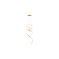 Modern Spiral Design Chandelier With Gold White Curves And Sphere Accents