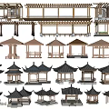 Traditional Wooden Pavilion and Gazebo Models with Various Roof Designs and Structures