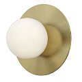 Modern Wall Light With White Spherical Shade And Golden Base For Contemporary Home Decor