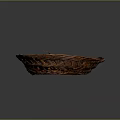 Handwoven Rattan Basket With Intricate Round Brown Pattern Traditional Decorative Storage