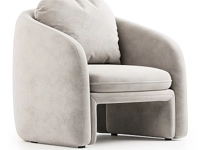 Light Gray Single Sofa With Padded Backrest Armrests And Modern Design 3d model