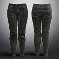 Distressed Slim Fit Jeans With Side Pockets And Classic Design