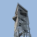 Unique Modern Geometric Tower With Layered Structural Design And Glass Panels