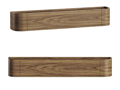 Modern Wooden TV Stand with Natural Grain Finish and Sleek Floating Design 3d model