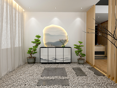 New Chinese style entrance background wall model