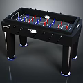Modern Black Foosball Table Design With Red Blue Players And Stable Legs