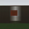 Modern Feature Wall Design With Vertical Slats And Marble Panels Front Green Lawn