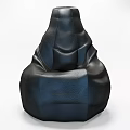 Black Leather Lazy Sofa with Modern Minimalist Design and Comfortable Seating