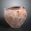 Ancient Cracked Clay Pot With Handles And Textured Surface For Daily Household Use