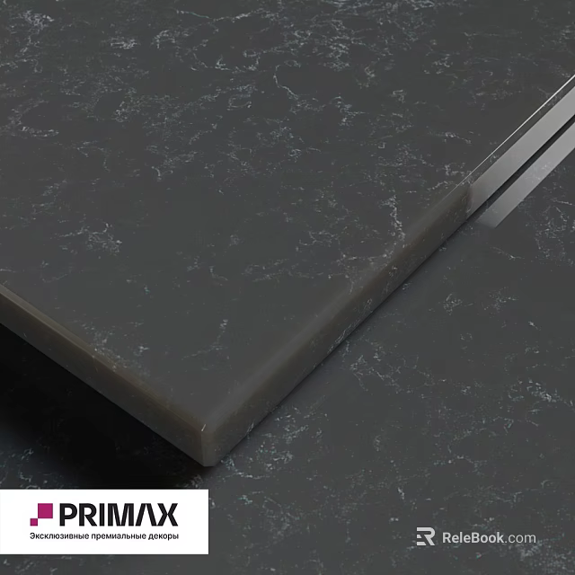 Dark Veined Marble Building Component With Smooth Edge For Interior Design 3d model 