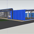Shanghai Institute of Technology Disu Intelligent Express Station With Blue Container Exterior And Glass Doors