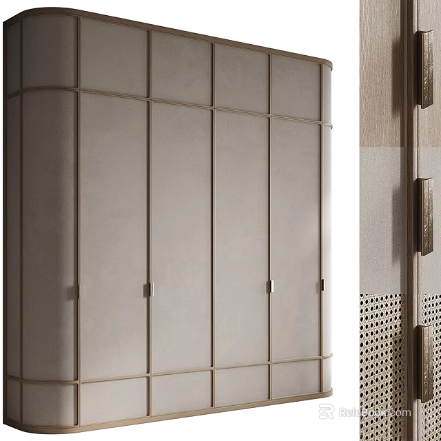 Modern Wardrobe Design With Metal Frame Light Panels And Clean Lines 3d model 