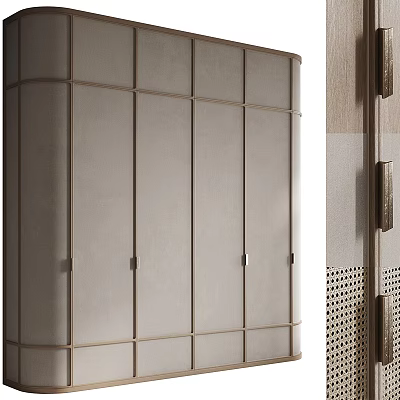Modern Wardrobe Design With Metal Frame Light Panels And Clean Lines 3d model