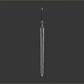 Classic Metal Sword With Decorative Hilt And Sharp Blade Standing Upright
