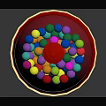 Commercial Gumball Machine With Transparent Globe And Colorful Gumballs Red Base