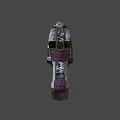 Futuristic Sci Fi Weapon 3D Rendered Handgun With Metallic Sleek Structure And Dark Purple Color
