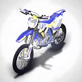Blue And White Sporty Dirt Bike With Modern Off Road Design Features